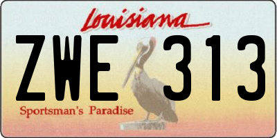 LA license plate ZWE313