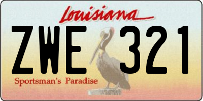 LA license plate ZWE321