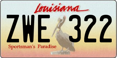 LA license plate ZWE322