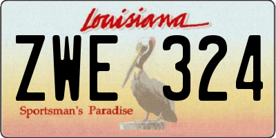 LA license plate ZWE324