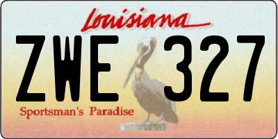 LA license plate ZWE327