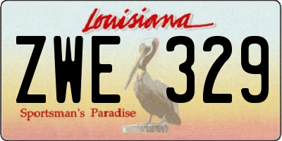 LA license plate ZWE329