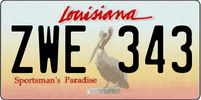 LA license plate ZWE343