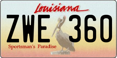 LA license plate ZWE360