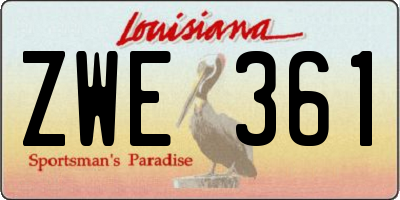 LA license plate ZWE361