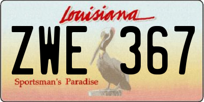 LA license plate ZWE367