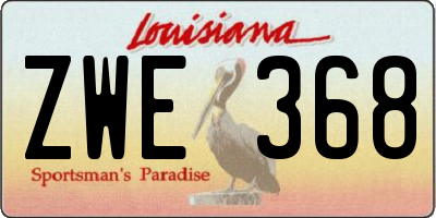 LA license plate ZWE368