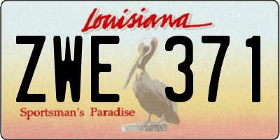 LA license plate ZWE371