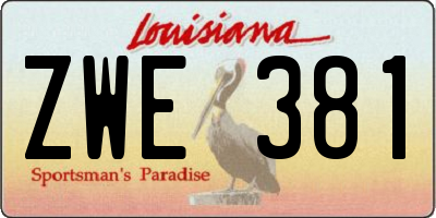 LA license plate ZWE381