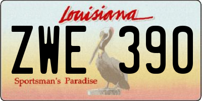 LA license plate ZWE390