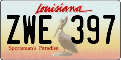 LA license plate ZWE397