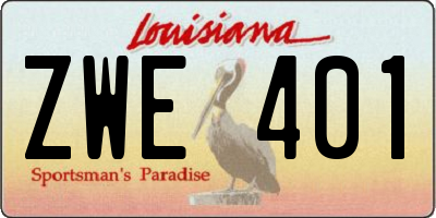 LA license plate ZWE401