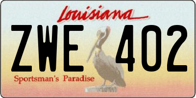 LA license plate ZWE402