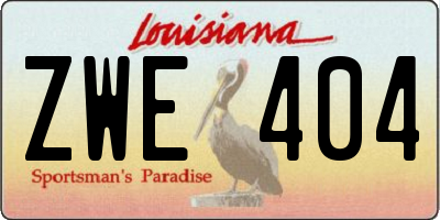 LA license plate ZWE404