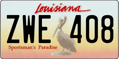 LA license plate ZWE408