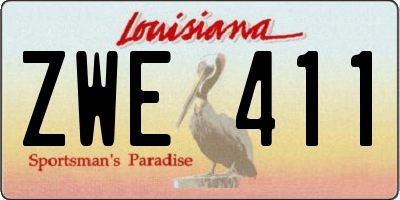 LA license plate ZWE411