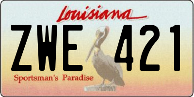 LA license plate ZWE421