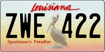 LA license plate ZWE422