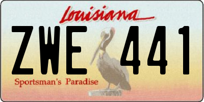 LA license plate ZWE441