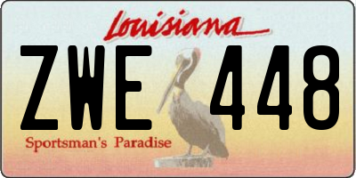 LA license plate ZWE448