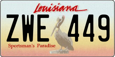 LA license plate ZWE449