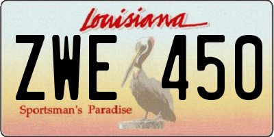 LA license plate ZWE450