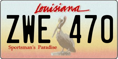 LA license plate ZWE470