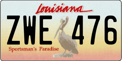 LA license plate ZWE476