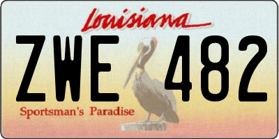 LA license plate ZWE482