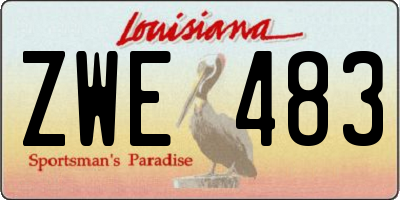 LA license plate ZWE483