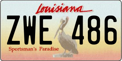 LA license plate ZWE486