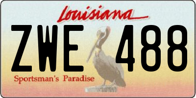 LA license plate ZWE488