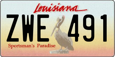 LA license plate ZWE491