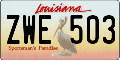 LA license plate ZWE503