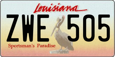 LA license plate ZWE505