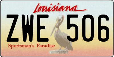 LA license plate ZWE506