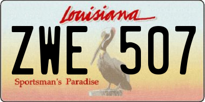 LA license plate ZWE507