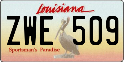 LA license plate ZWE509