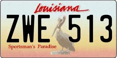 LA license plate ZWE513