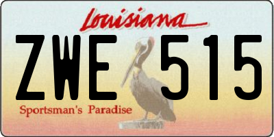 LA license plate ZWE515