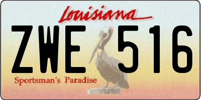 LA license plate ZWE516