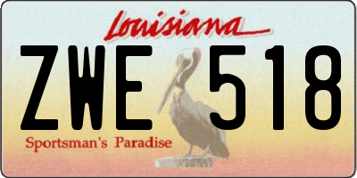 LA license plate ZWE518