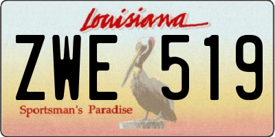 LA license plate ZWE519