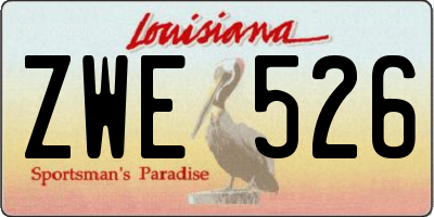 LA license plate ZWE526