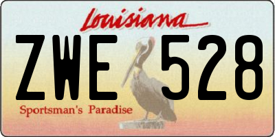 LA license plate ZWE528