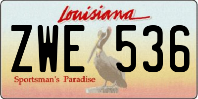 LA license plate ZWE536