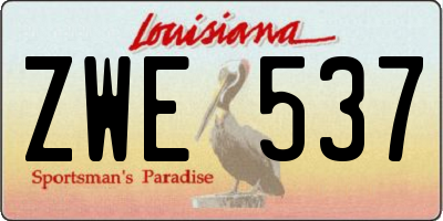 LA license plate ZWE537