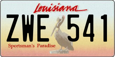 LA license plate ZWE541