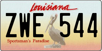LA license plate ZWE544
