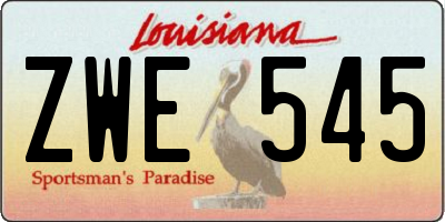 LA license plate ZWE545